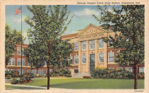 HAMMOND, Indiana IN   GEORGE ROGERS CLARK HIGH SCHOOL  1954 Vintage Postcard