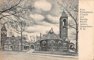 FIRST PRESBYTERIAN CHURCH SUNDAY SCHOOL GREENSBORO NORTH CAROLINA POSTCARD c1905