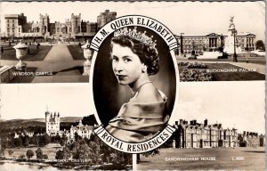 Her Majesty Queen Elizabeth II Residences RPPC Center Portrait Postcard Z9