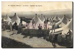 Old Postcard Army Oudjda Morocco the Spahis Quarter camp