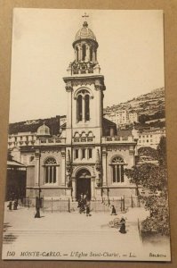 VINTAGE UNUSED POSTCARD THE CHURCH OF SAINT CHARLES,  MONTE CARLO