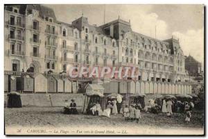 Old Postcard Cabourg The View Beach to Grand Hotel