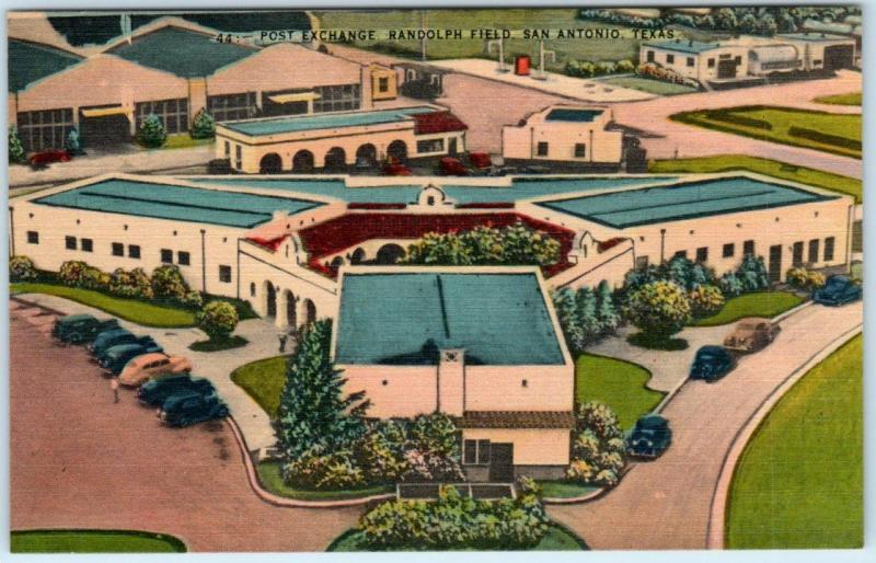 SAN ANTONIO, Texas  TX   POST EXCHANGE  Randolph Field  ca 1940s Linen  Postcard