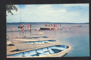 GREETINGS FROM APALACHICOLA FLORIDA WATERFRONT BOATS VINTAGE POSTCARD