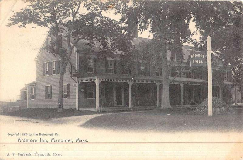 Manomet Massachusetts Ardmore Inn Street View Antique Postcard K46530