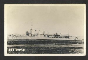 RPPC U.S. NAVY MITARY SHIP USS DECATUR BOAT VINTGAE REAL PHOTO POSTCARD