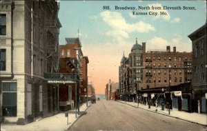 Kansas City Missouri Broadway Northward c1900-20s Vintage Postcard