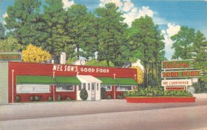 Selma North Carolina Nelson's Restaurant, Color Linen Vintage Postcard U10875