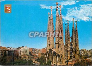 Postcard Modern Barcelona Temple of the Sagrada Familia