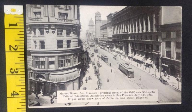 Postcard Oversized Market St San Francisco 1911 Ca