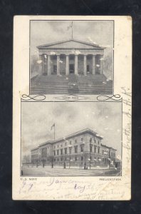 PHILADELPHIA PENNSYLVANIA PA. UNITED STATES MINT BANKING 1907 VINTAGE POSTCARD