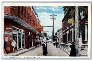 c1920's Cigars Drugstore St. George Street St. Augustine Florida FL Postcard