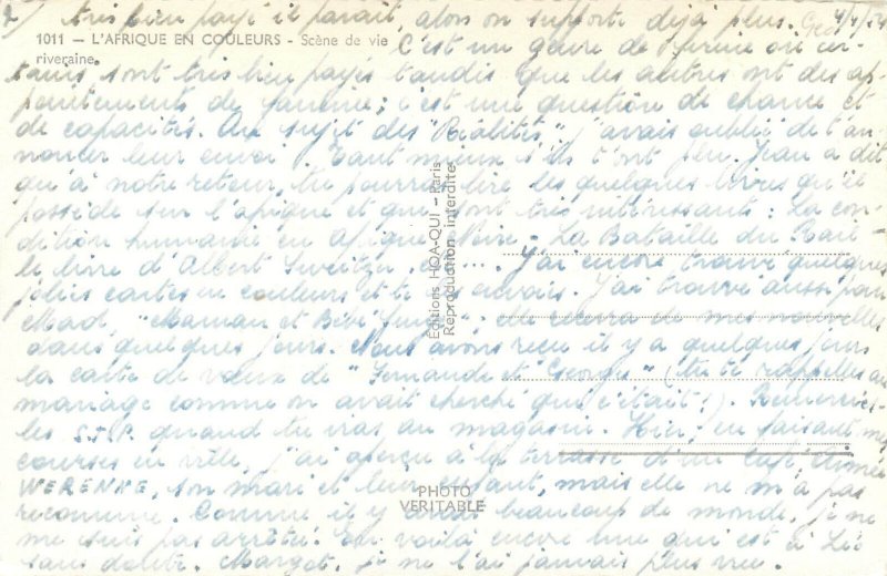 North Africa scenes and types riverside life scene postcard c.1954