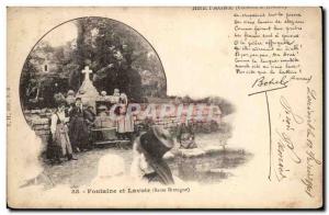 Old Postcard Fountain and washhouse (Lower Britain) Botrel