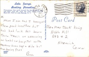 Lake George New York Boating Paradise Docks Chrome Cancel WOB Postcard 