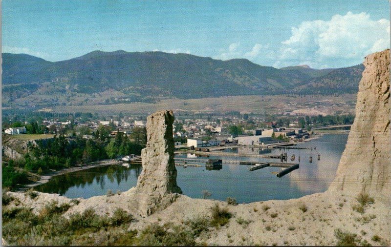 Canada British Columbia Penticton On Okanagan Lake Panoramic View 1964