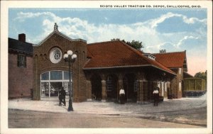 Chillicothe OH Scioto Valley RR Train Station Depot c1910 Postcard