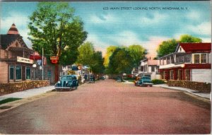 Windham, NY New York  MAIN STREET SCENE Stores~Cars GREENE CO  ca1940's Postcard