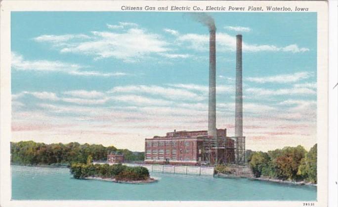 Iowa Waterloo Citizens Gas & Electric Copany Electric Power Plant Curteich