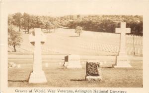 F28/ Arlington Virginia RPPC Postcard c20s National Cemetery Grave WW Veterans 2