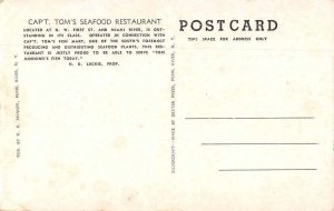 Miami Florida Capt. Tom's Restaurant Vintage Postcard JF686340