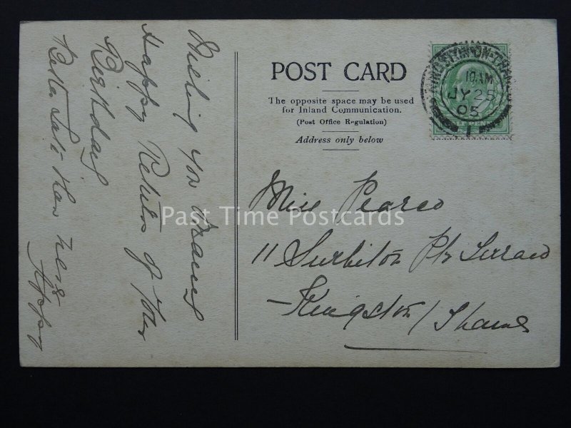 Surrey KINGSTON Coronation Stone & THE GRIFFIN HOTEL c1905 Old Postcard