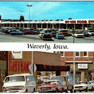 c1970s Waverly, IA Hy-Vee Food Store Postcard HyVee Harrison's Downtown Cars A46