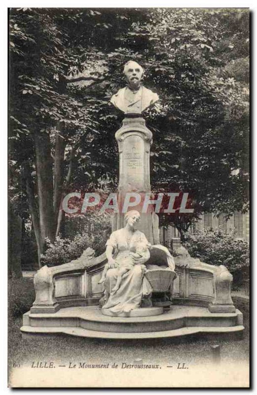 Old Postcard Lille Monument From Desrousseaux