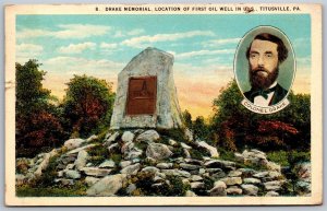 Vtg Titusville Pennsylvania PA Colonel Drake Memorial 1920s View Postcard