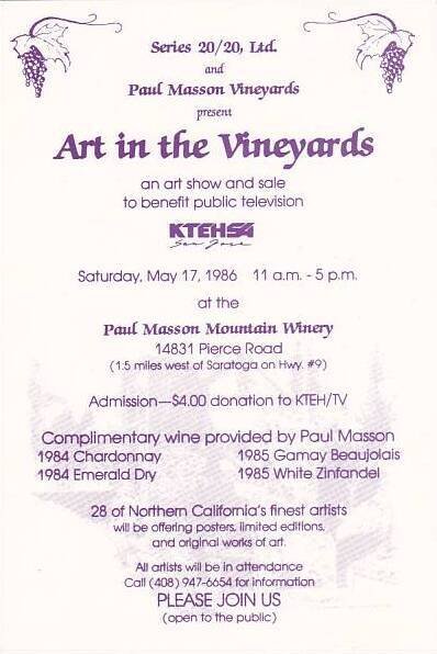 Paul Masson Vineyards Art In The Vineyards 1986