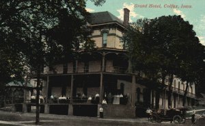 Vintage Postcard 1912 Grand Hotel Historical Landmark Colfax Iowa American Post