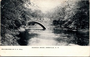 Postcard NH Greenville Souhegan Stone Arch Bridge over Souhegan River ~1905 S90