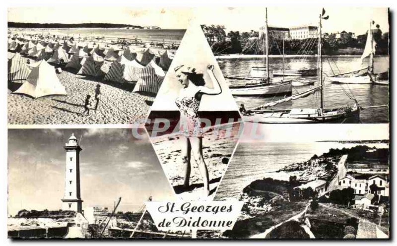 Old Postcard St Georges De Didonne Beach Harbor Lighthouse Rocks Vallieres