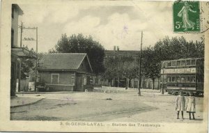 france, St. GENIS-LAVAL, Station des Tramways, Tram (1910s) Postcard