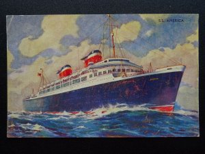 Shipping S.S. AMERICA c1930's Postcard by J. Salmon 5141