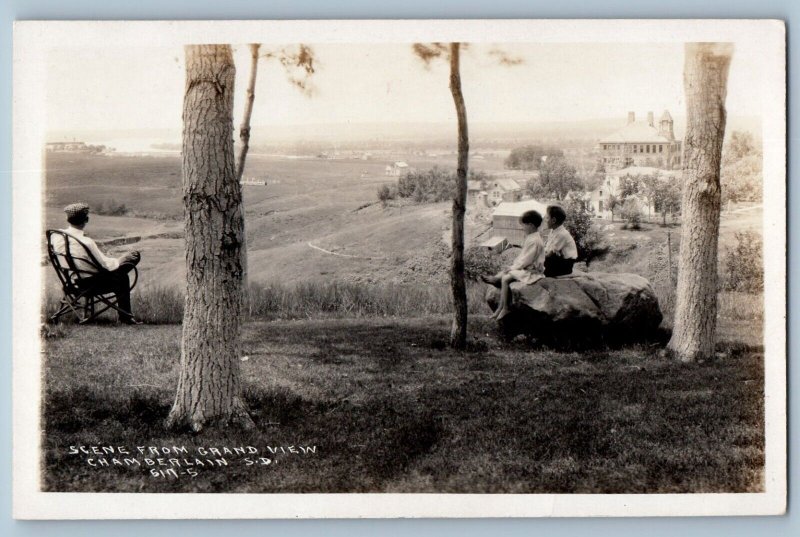 Chamberlain SD Postcard RPPC Photo Scene From Grand View Little Boys c1910's