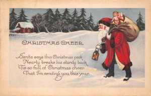 CHRISTMAS HOLIDAY SANTA CLAUS TOYS POSTCARD 1923