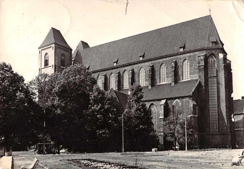 Brzeg Poland Church Exterior Real Photo Antique Postcard J75962