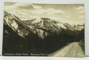 Colorado RPPC Corridor of Snow Peaks Berthhoud Pass Sanborn 1940s Postcard I12