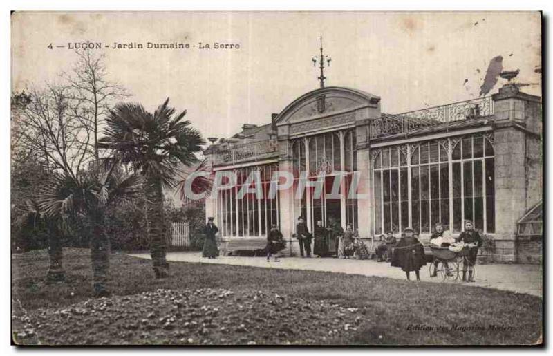 Old Postcard Lucon the greenhouse garden dumaine