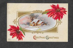 1912 Embossed Postcard Christmas Scene!