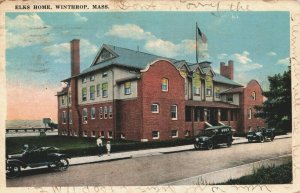 USA Elks Home Winthrop Massachusetts Vintage Postcard 03.85