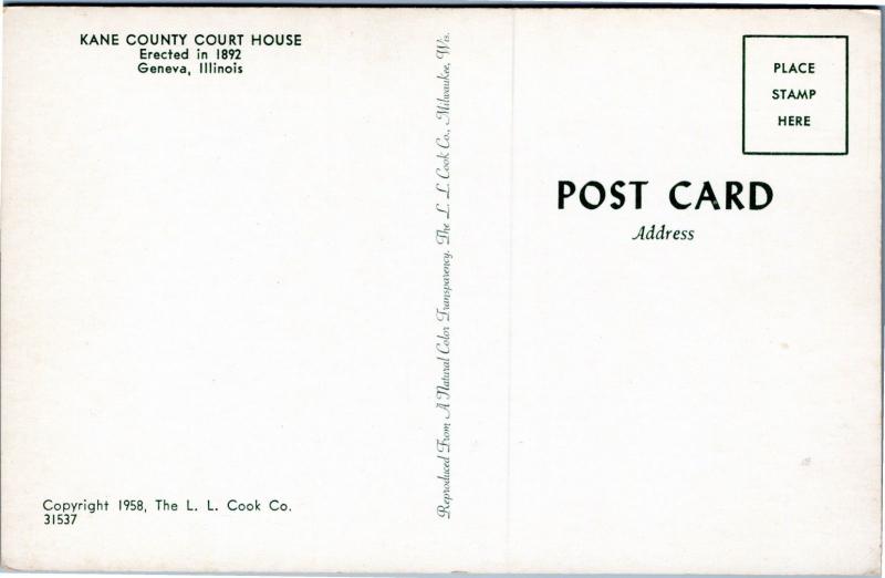 postcard Kane County Illinois Court House