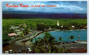 KAILUA-KONA, HI Hawaii ~ BIRDSEYE VIEW c1950s Hawaii County Postcard