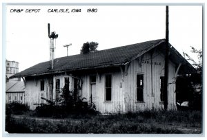 c1980 Cri&p Depot Carlisle Iowa Railroad Train Depot Station RPPC Photo Postcard