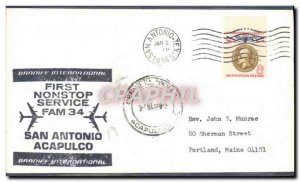 Letter US 1st flight San Antonio Acapulco January 2, 1966