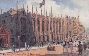 Bicycles at King Edward School Birmingham The Artist Series Old Postcard