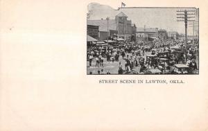 Lawton Oklahoma Street Scene Store Fronts Antique Postcard K16165