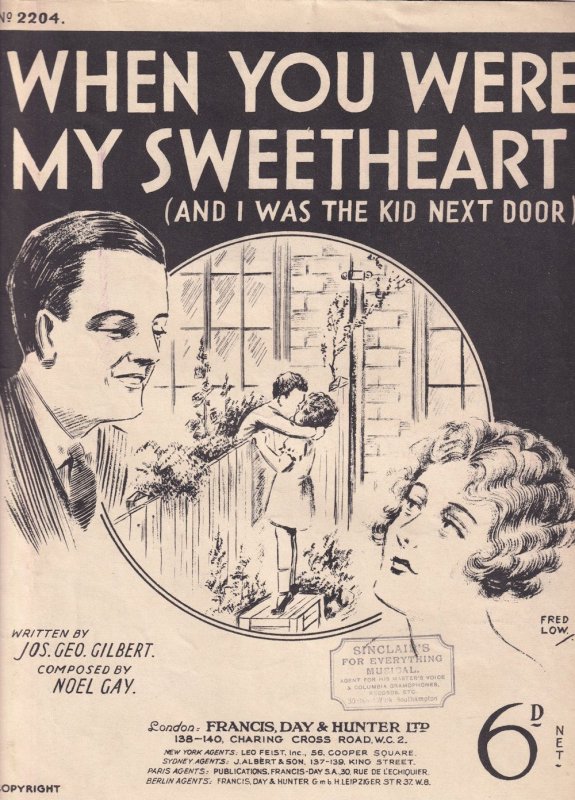 When You Were My Sweetheart Noel Gay Antique Olde Sheet Music