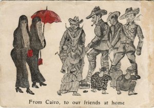 PC EGYPT, FROM CAIRO, TO OUR FRIENDS AT HOME, Vintage Postcard (b35691)